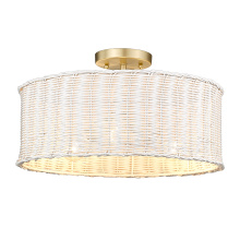 Golden Canada 1084-SF BCB-WW - Golden Lighting Erma 3-light Semi-Flush Mount in Brushed Champagne Brass